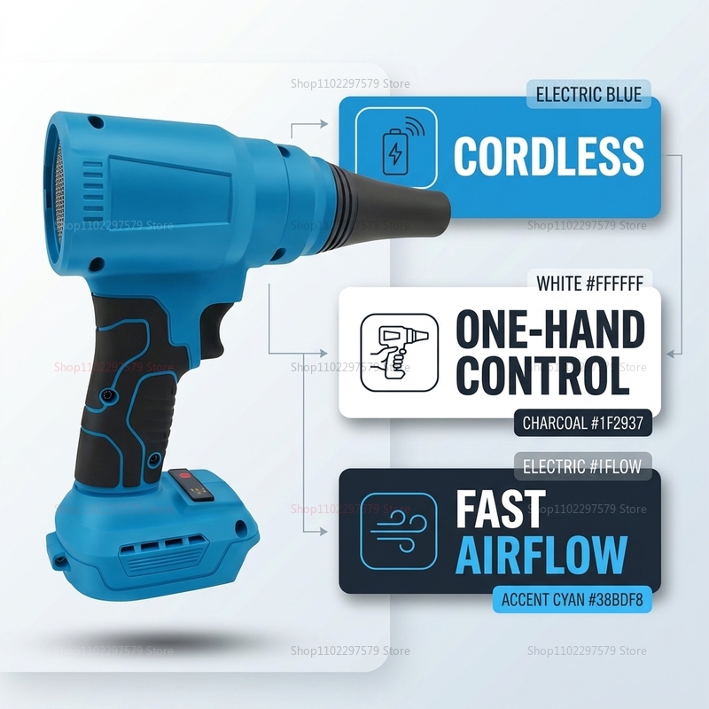 Workshop Cleaning Tools - 18V Brushless Cordless Air Duster Electric