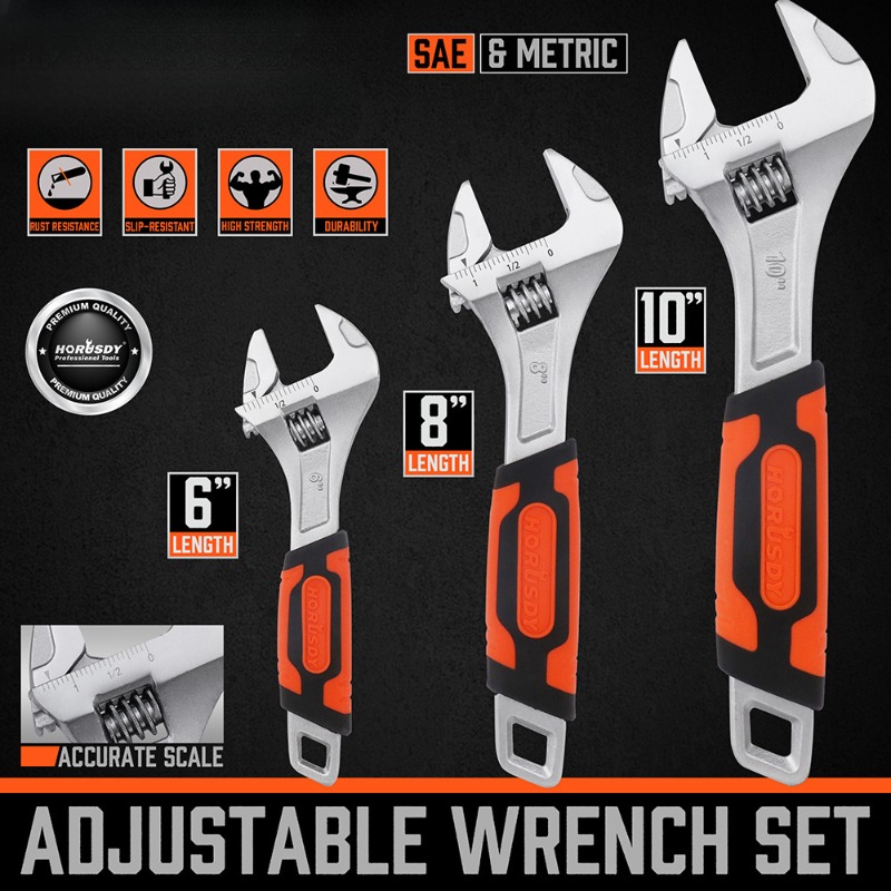 Design Tools Workshop - 3Pcs Adjustable Wrench Set - 6