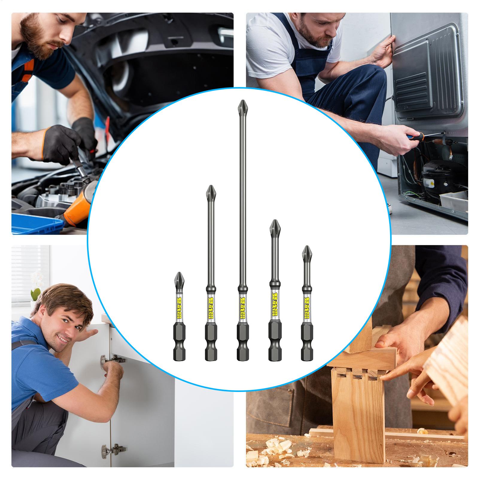 Drill Screwdriver Bit Set 5-Pi - Tools For Garage ulasan dan harga