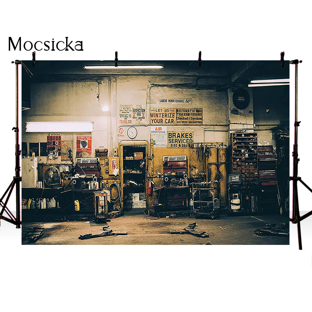 Retro Car Repairs Backdrop Too - Workshop Tools Photos ulasan dan harga