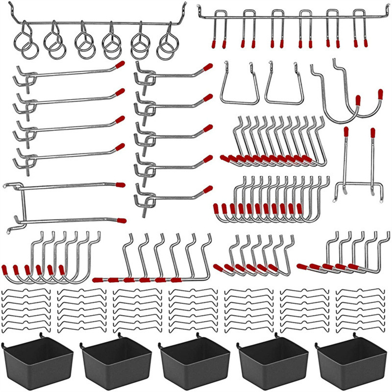 114 Pcs Pegboard Hooks Set Met - Workshop Tools Board ulasan dan harga