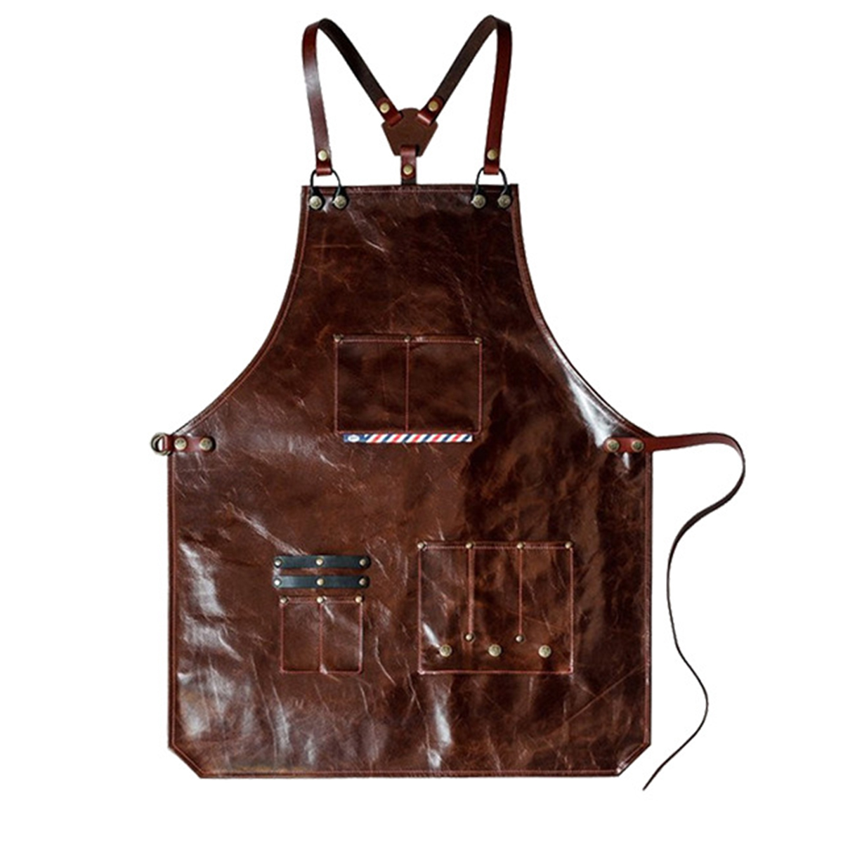 Men's Leather Work Apron with  - Workshop Cleaning Tools ulasan dan harga