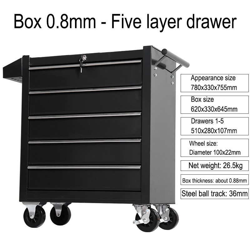 5 Drawer Storage Tool Box Trol - Tools Trolley For Workshop ulasan dan harga