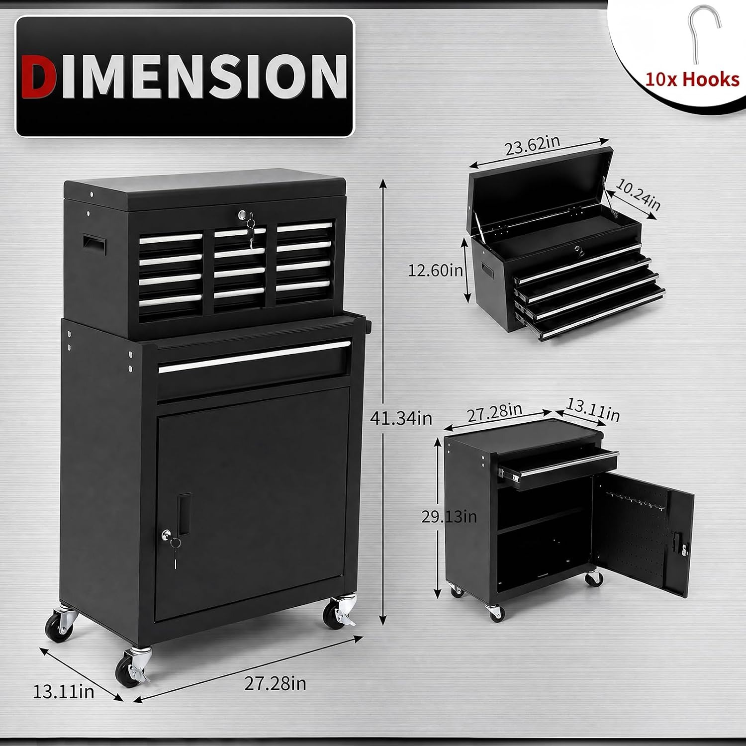 5 Drawer Rolling Tool Cabinet  - Tools Trolley For Workshop ulasan dan harga