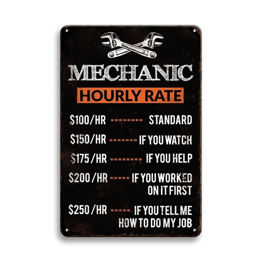 Retro Mechanic Hourly Rate Met - Workshop Tools Hours ulasan dan harga