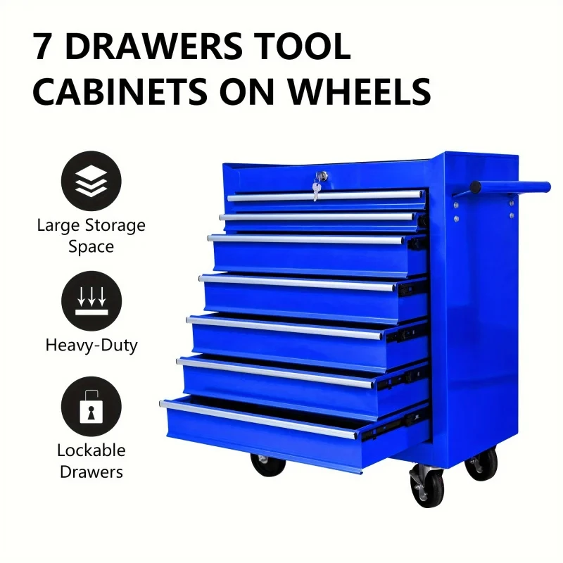 7 Drawers Blue Multifunctional - Tools Trolley For Workshop ulasan dan harga