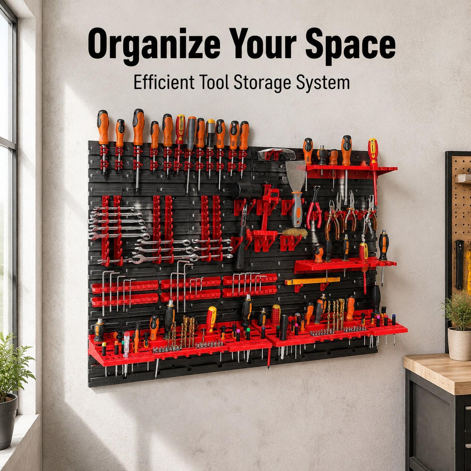 Wall Mounted Storage Bins with - Workshop Tools Board ulasan dan harga