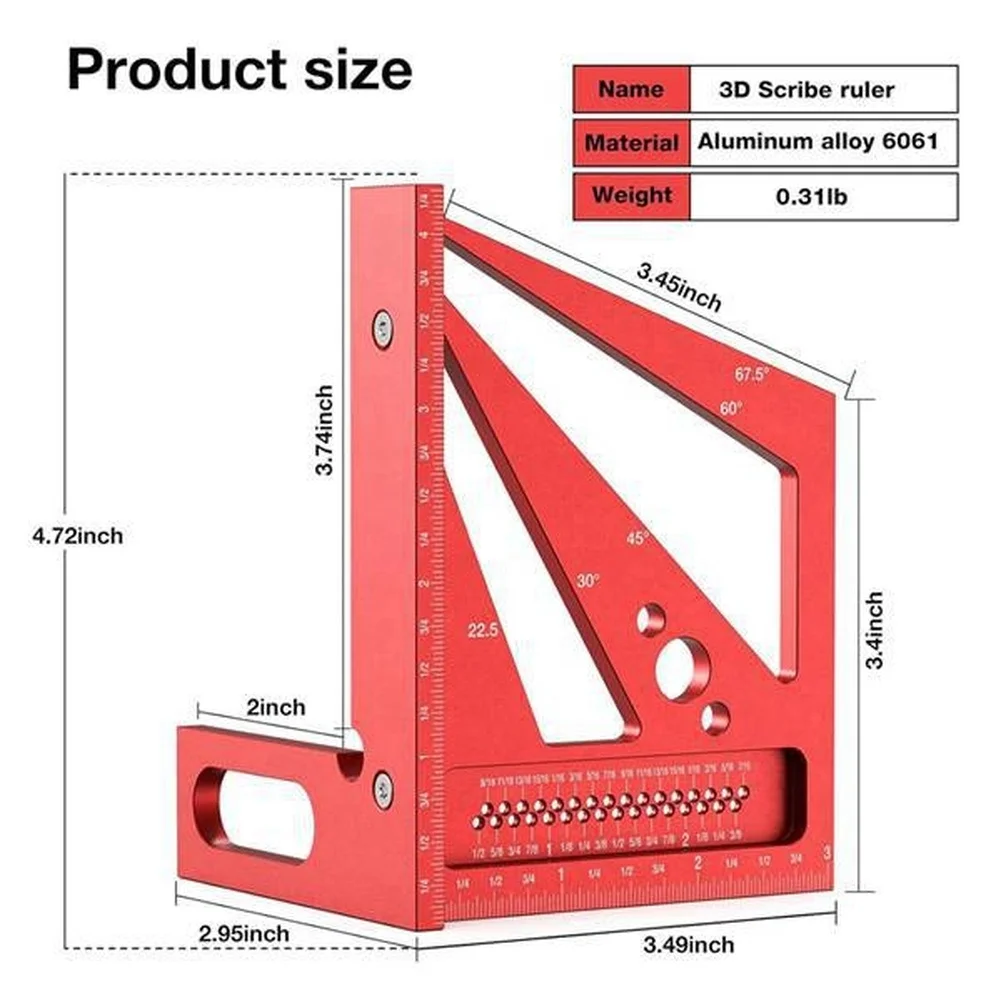 Red 3D Multi Angle Measuring R - Workshop Marking Tools ulasan dan harga